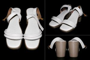 Chic White Block Heel Sandals