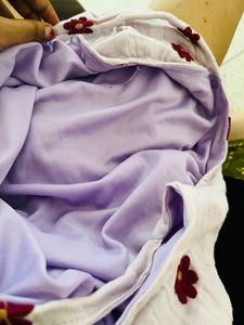 Cute Comfy 🥰Soft Cotton Lavender Embroidered Co Ord Set