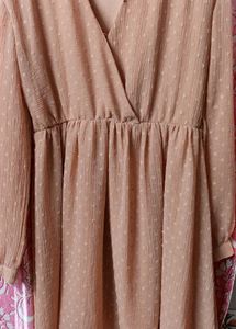 Chic Peach Swiss Dot Mini Dress