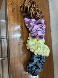 Set of 4 Satin Scrunchies