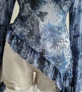 plus size Boho Floral Print Ruffle top