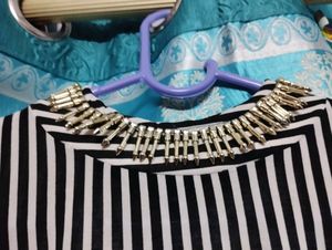 Black and white party top