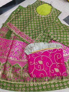 Green &amp; Pink rajput poshak