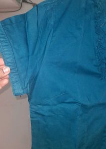 peacock  or sea blue greenish formal top