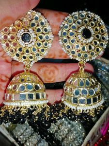 Big Jhumkas Available In Black Colour
