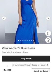 Zara Blue Satin Dress