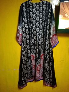 Stylish Black Printed Kurta Set with Dupatta