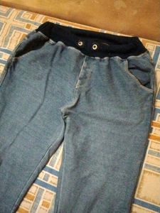 Stretchable Blue Jeans/ Elastic Belt