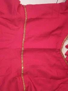 Vibrant Red Anarkali Style Gown