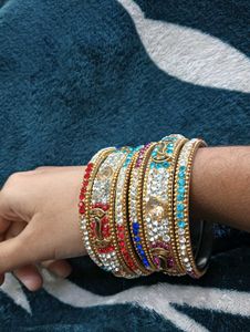 Colorful Rhinestone Bangle Set