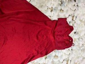 Savana elegant Red Off-Shoulder  Dress