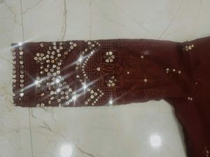 Maroon Embroidered Anarkali Suit