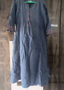 Blue Embroidered Kurta