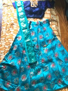 Teal Lehenga With Padded Choli