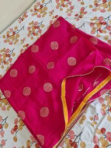 Rani pink printed georgette Saree