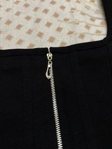 Sleek Black Square Neck Corset Top
