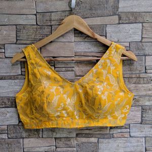 Elegant Yellow Brocade Blouse fix price