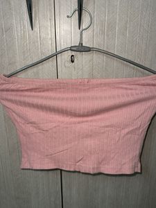 Pink Button Crop Top