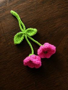 Handmade Crochet Cherry Keychain