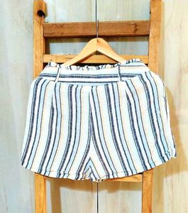 Striped High-Waisted Shorts size-28