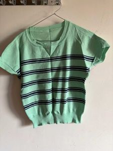 Striped Mint Green Top