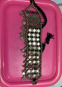 Mirrored Silver Choker Necklace
