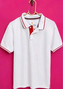 Classic White &amp; Red Polo Shirt