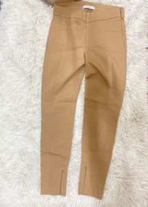 Stylish Camel Colored Zipper Ankle Pants