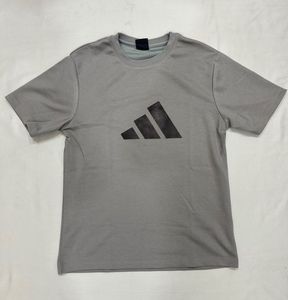 Adidas Grey Logo T-Shirt | Cotton Casual Gym Wear