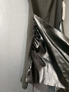 faux leather knotted bodycon dress