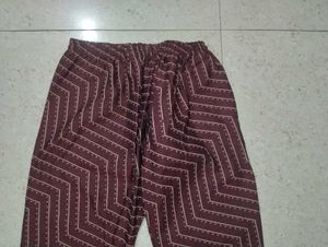 Brown Printed Kurta Pant Set(not used)