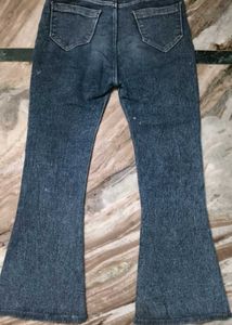 Stylish Flared Black Denim Jeans