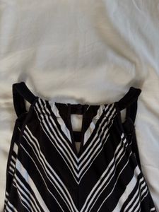 B&amp;W Striped Halter Top