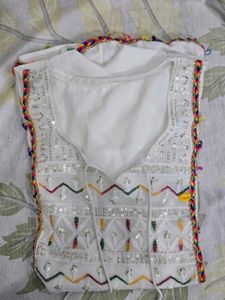 Embroidered White Kurta
