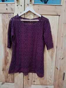 Burgundy Long Sleeve Top