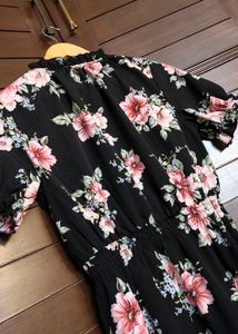 Inspired Hearts Black Floral Print Mini Dress