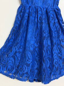 Elegant Royal Blue Lace Dress