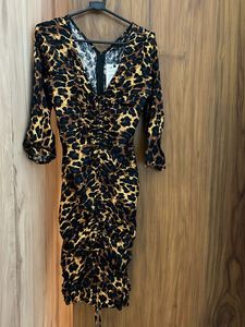 Zara Leopard Print Ruched Dress
