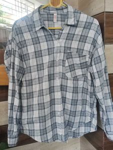 Women's stylish Korean checker Shirt style top