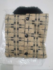 Stylish Plaid Coat with Faux Fur Collar