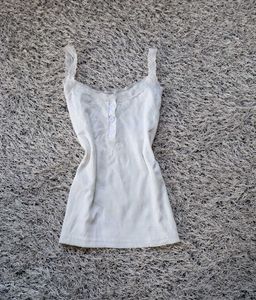 Cute White Lace Trim Cami Top