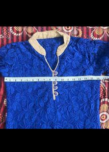 Elegant Blue Floral Embroidered Kurta