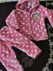 Cute Pink Polka Dot Baby Set