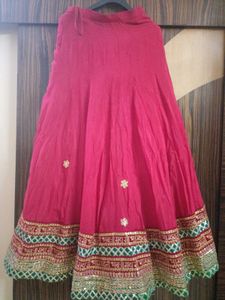 Elegant Pink Ethnic Skirt