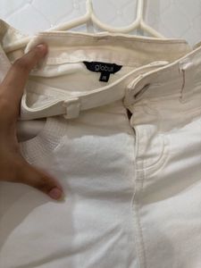 Cream White Skinny Fit Jeans