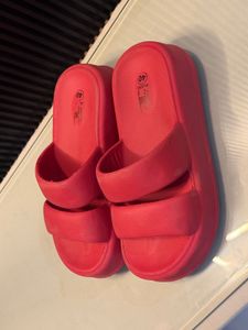 Bright Red Platform Slides