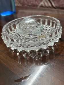 Crystal Turtle with Plate Showpiece for Good Luck
