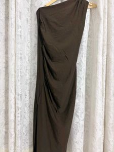 Chic Brown One-Shoulder Ruched Dress