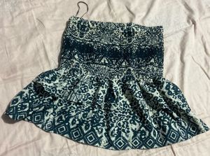 Patterned Mini Skirt +Tube Top