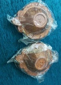 Decorative Clay Diya Lamps (Set of 2)